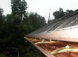 Inside Copper Rain Gutter