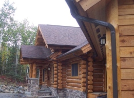 Log Cabin Rain Gutters